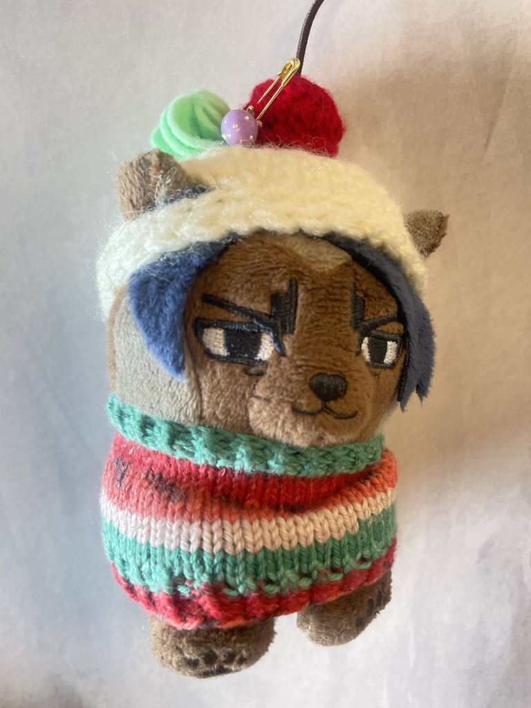 いちごブローチ/薄紫