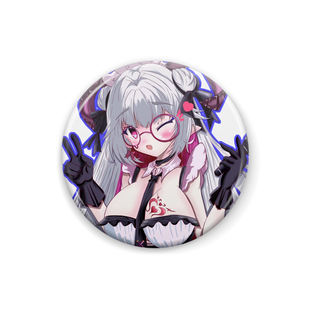 癒魔ミュアちゃん缶バッジ（歌枠イラスト）