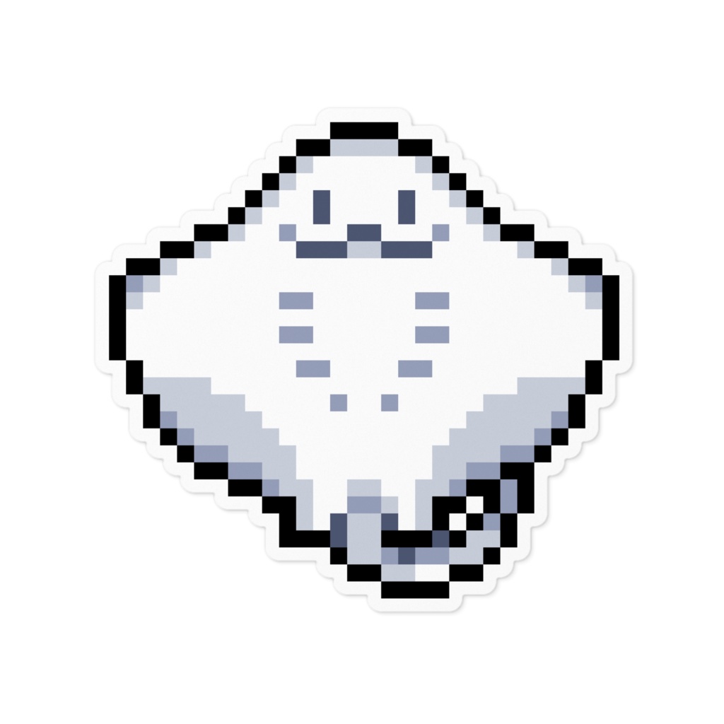 エイのドット絵ステッカー