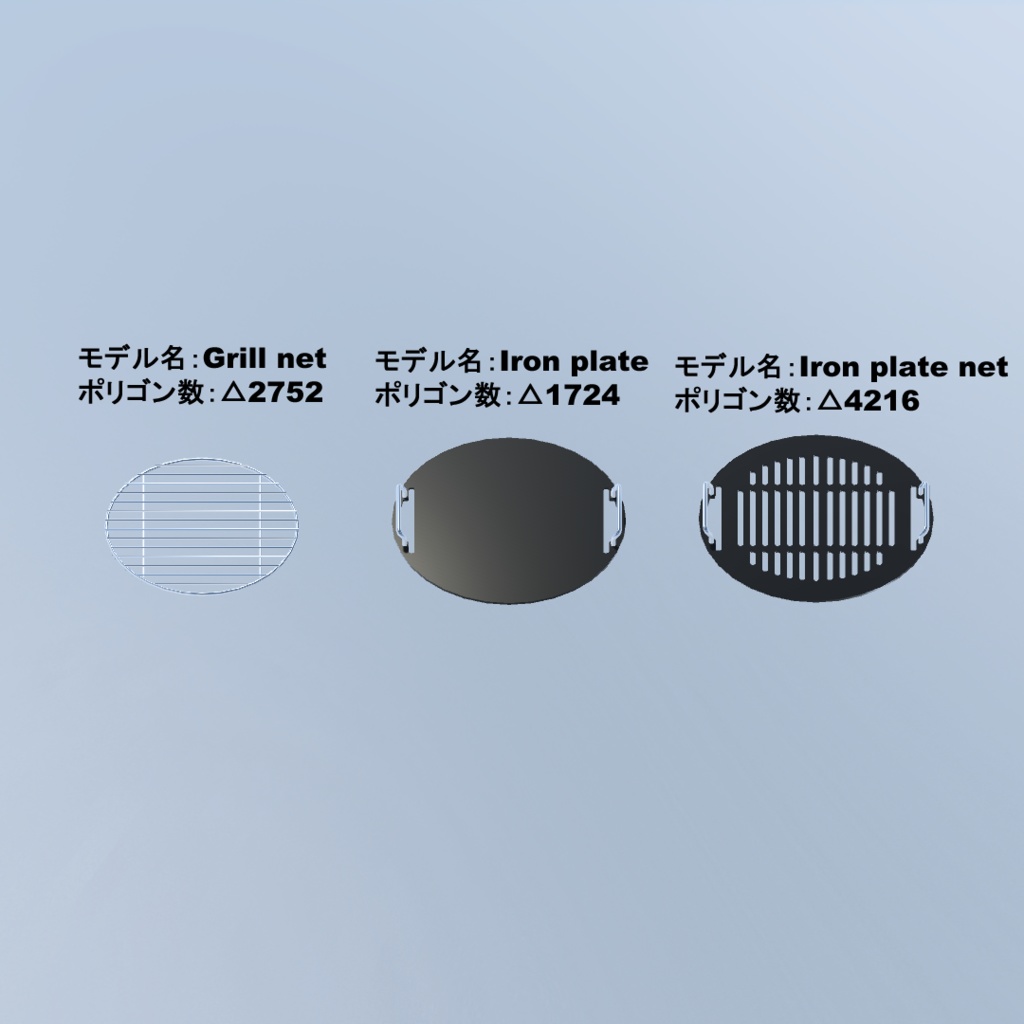 【3Dモデル・VRChat想定】丸形グリル