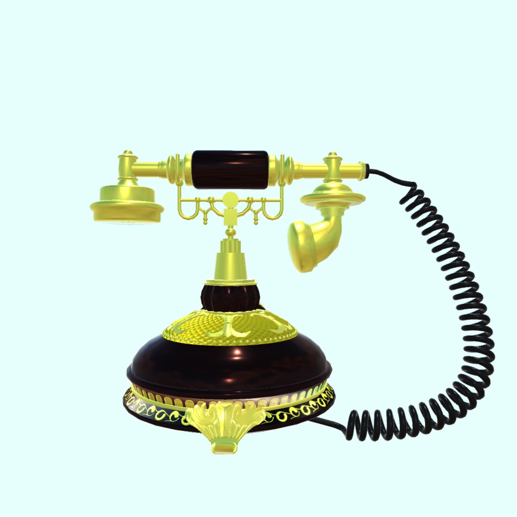 【3Dモデル・VRChat想定】レトロ電話機(ローポリモデル有)