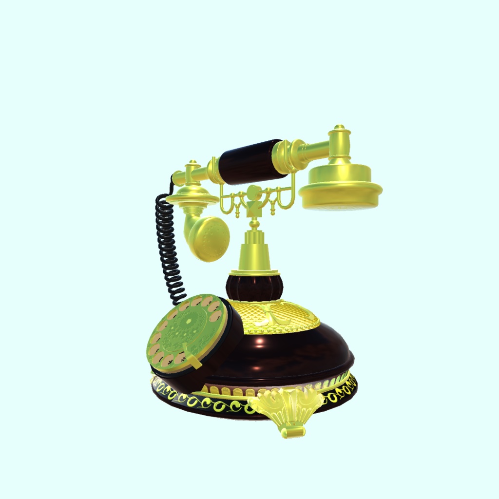 【3Dモデル・VRChat想定】レトロ電話機(ローポリモデル有)