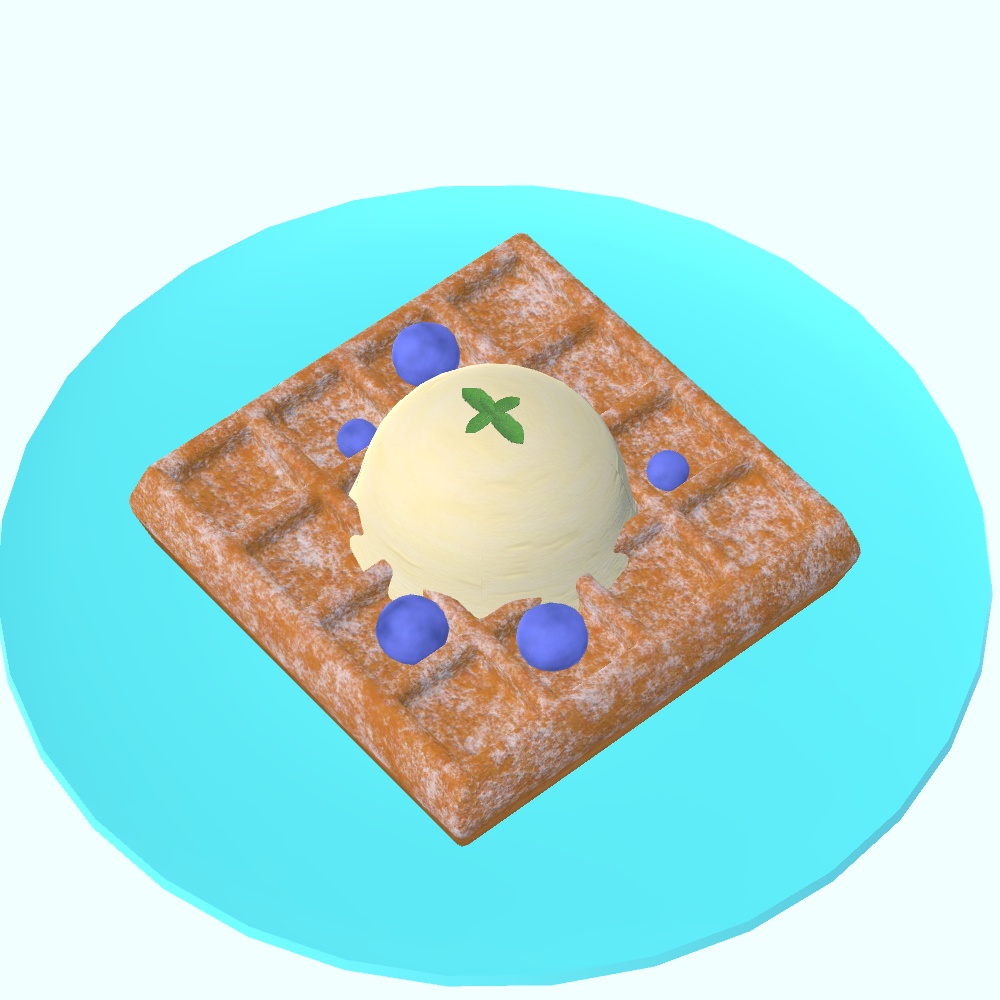 【3Dモデル・VRChat想定】ワッフル