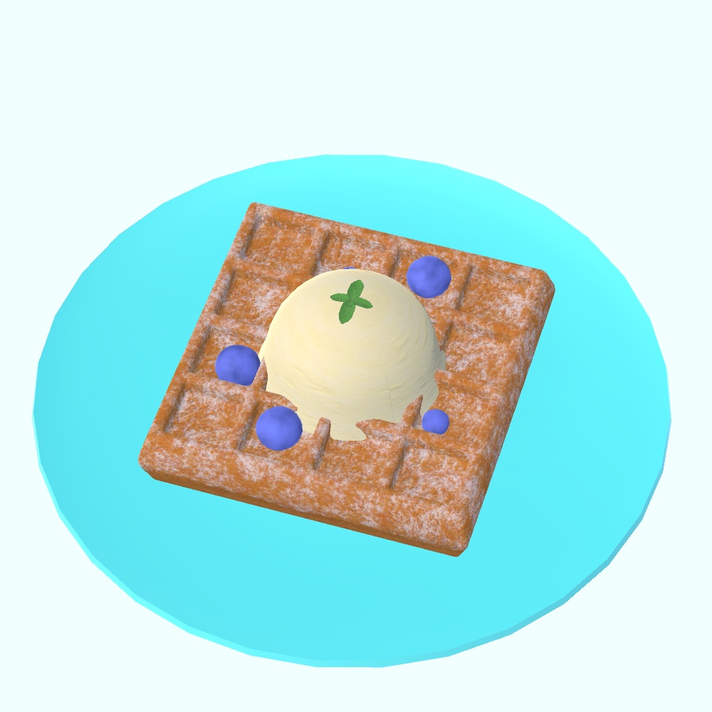 【3Dモデル・VRChat想定】ワッフル