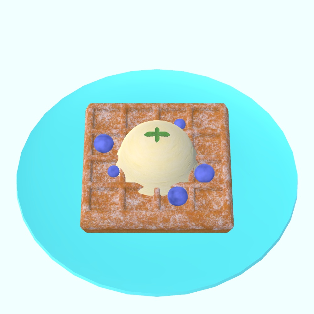 【3Dモデル・VRChat想定】ワッフル