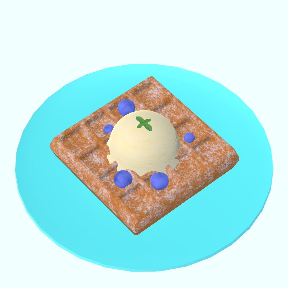 【3Dモデル・VRChat想定】ワッフル