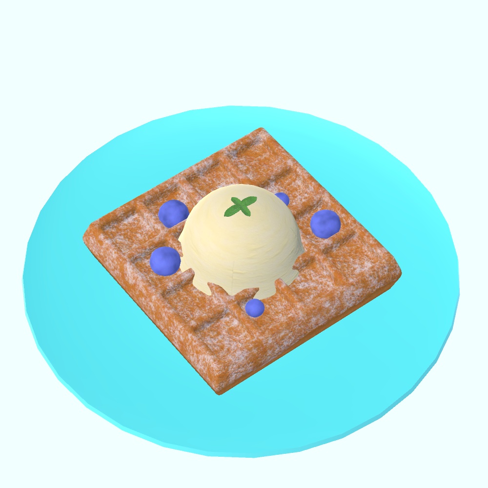 【3Dモデル・VRChat想定】ワッフル