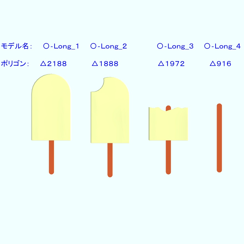 【3Dモデル・VRChat想定】アイスセット