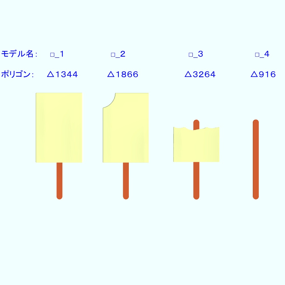 【3Dモデル・VRChat想定】アイスセット
