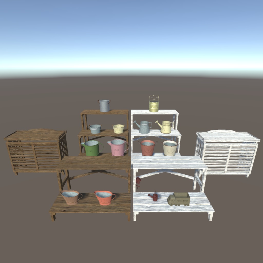 【3Dモデル・VRChat想定】ガーデニング雑貨セット2