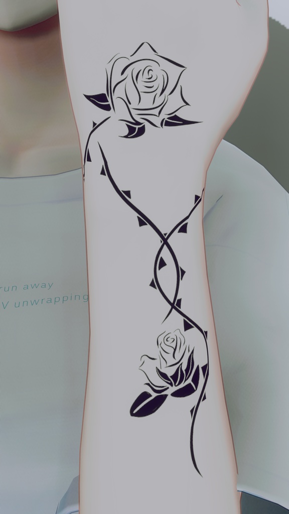 タトゥーテクスチャ01『薔薇と茨』(森羅対応)