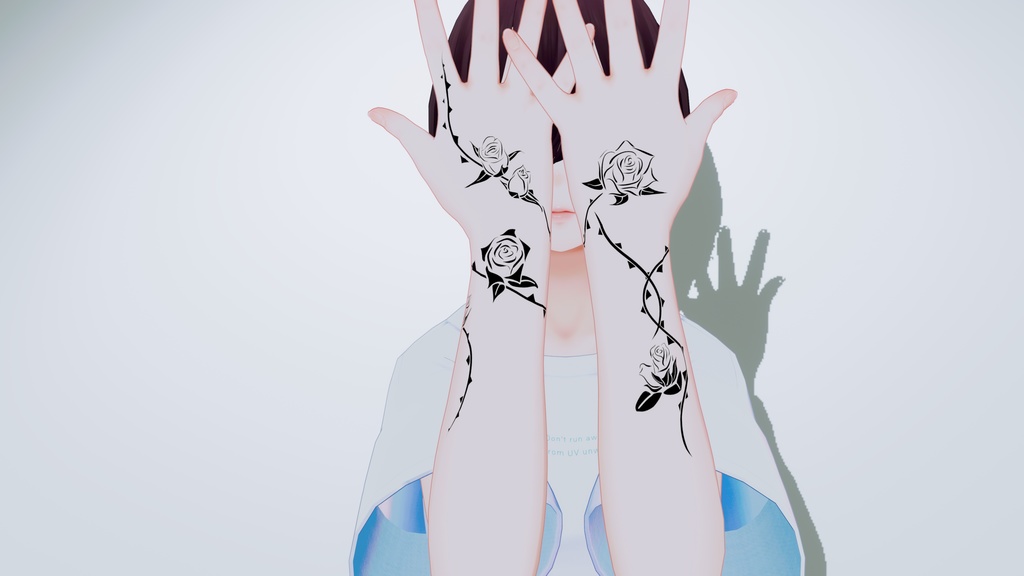 タトゥーテクスチャ01『薔薇と茨』（森羅対応）