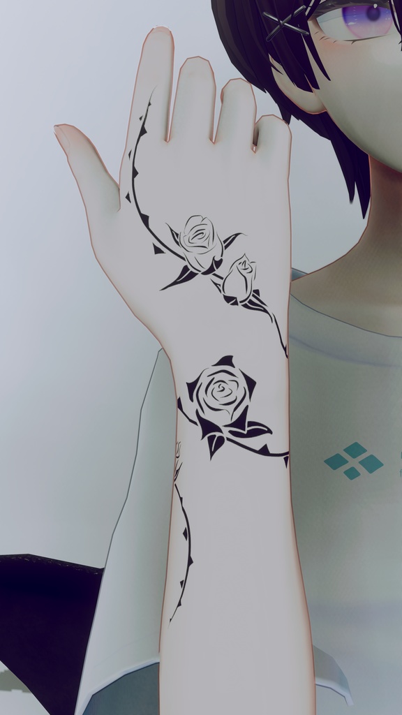 タトゥーテクスチャ01『薔薇と茨』(森羅対応)