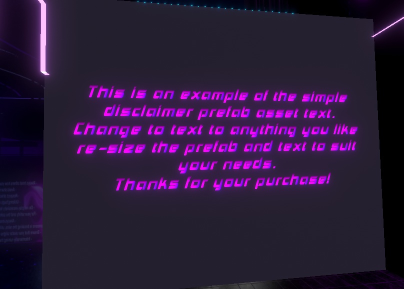 Simple World Disclaimer with collider and interaction Quest/PC