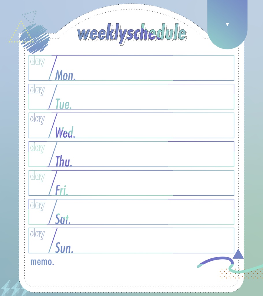 ウィークリースケジュール素材