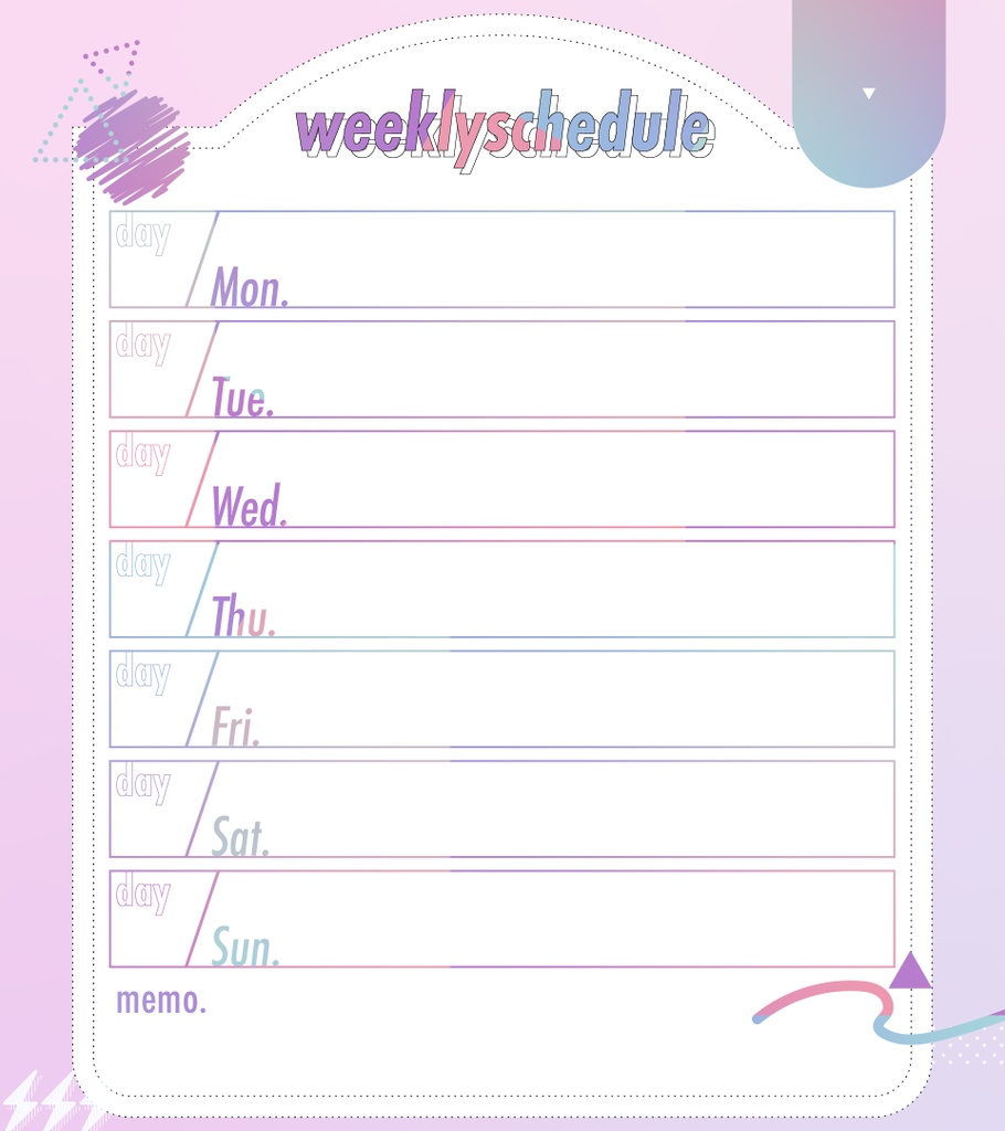 ウィークリースケジュール素材