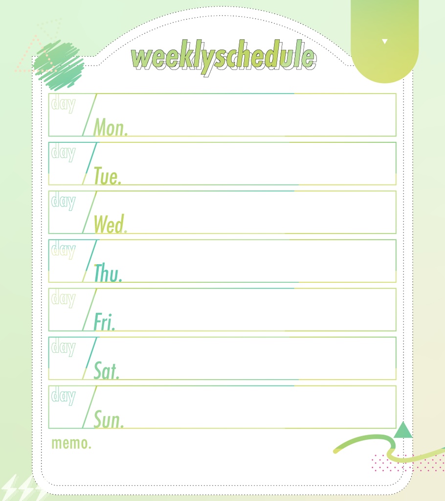 ウィークリースケジュール素材