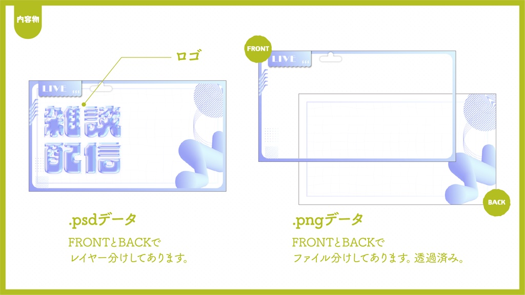 雑談配信サムネイル用フレーム+α