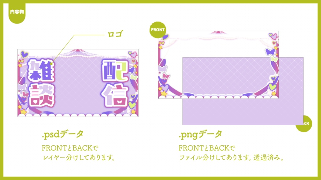 雑談配信サムネイル用フレーム+α