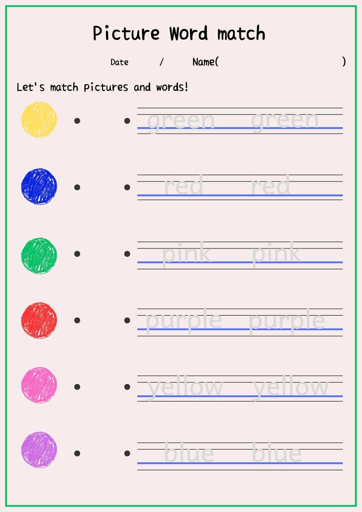 Pictures and words match（colorバージョン）