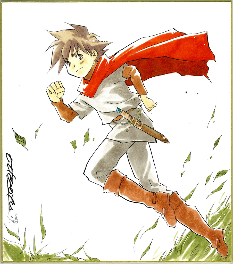 大色紙、直筆アベル額装付き