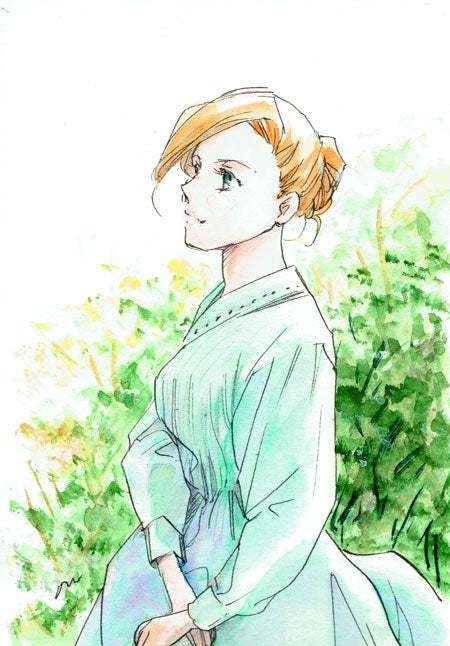 オリジナルキャラ無題、葉書絵額装付き