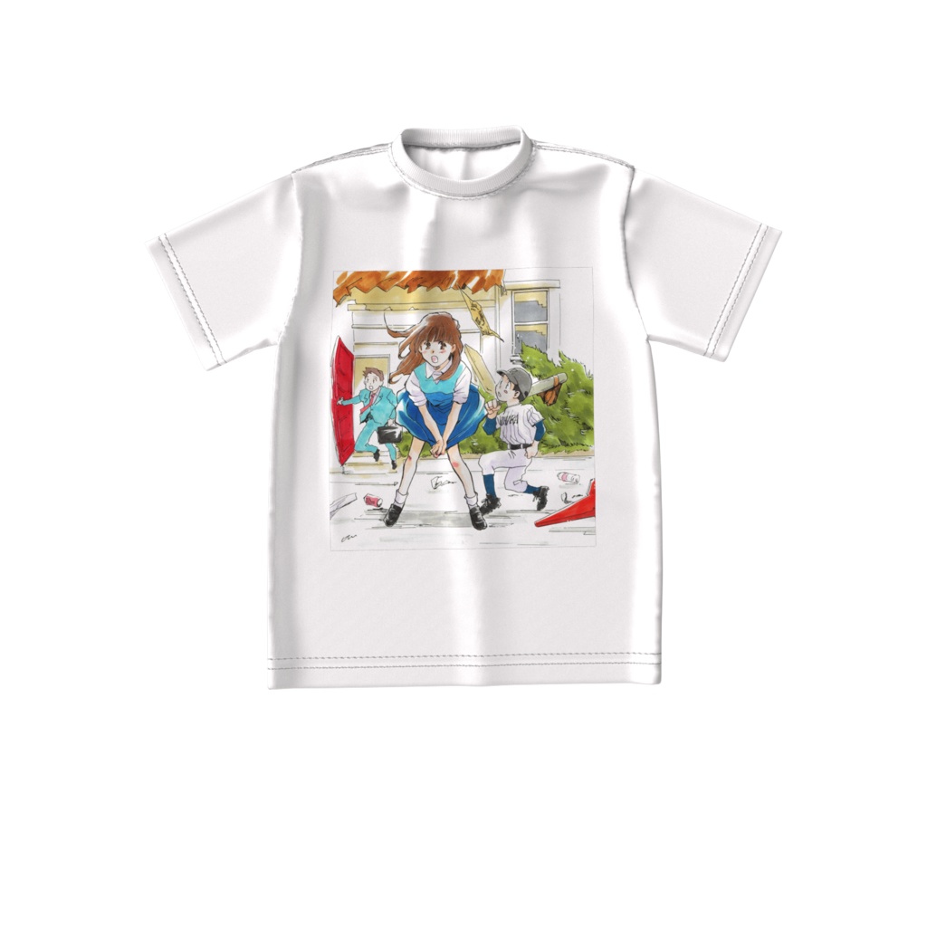 遊び絵ビックシルエットTシャツ