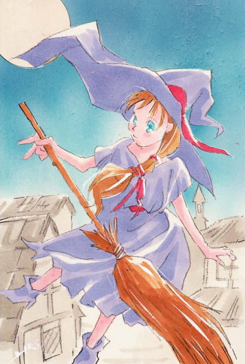 直筆魔女はがき絵額装