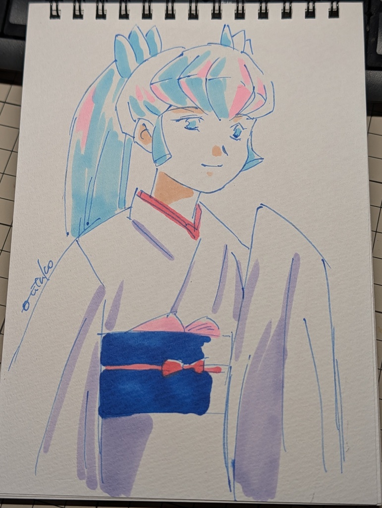 すきに描かせていただきます100均スケブ、No.6