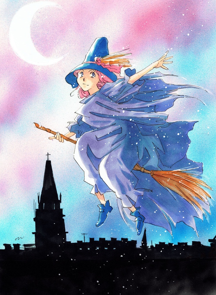 ハロウィンイラストA4サイズ、額装付き
