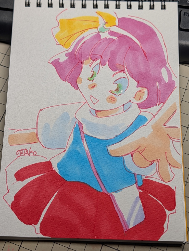 好きに描いていますスケブ18枚、No.13