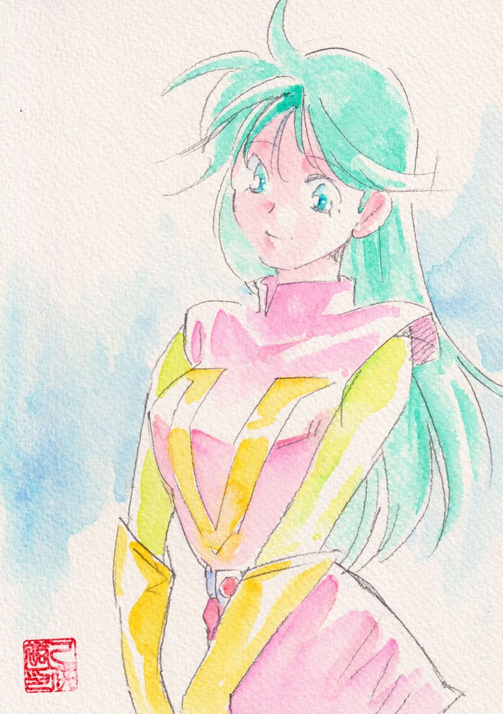 南原ちずるファンアート水彩画額装付き