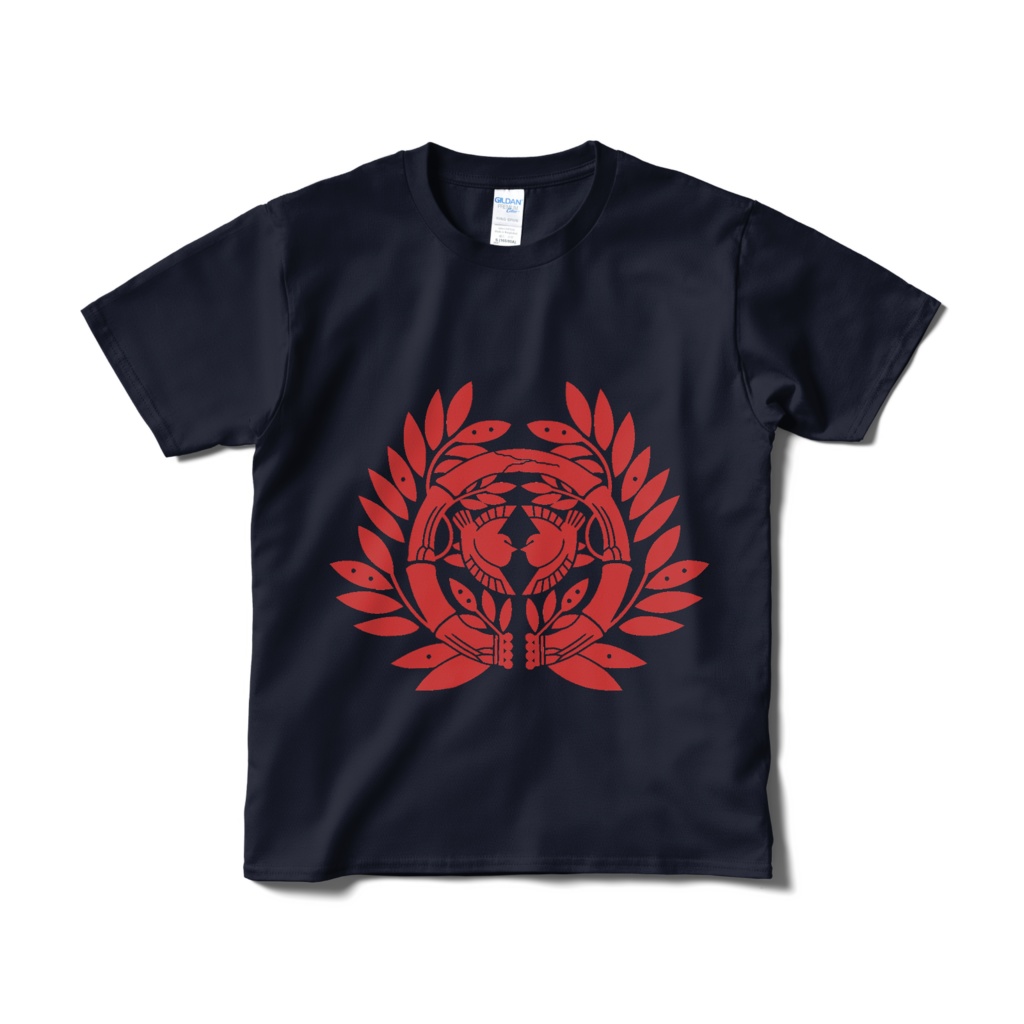 戦国武将 伊達政宗 竹に雀 紺Ｔシャツ