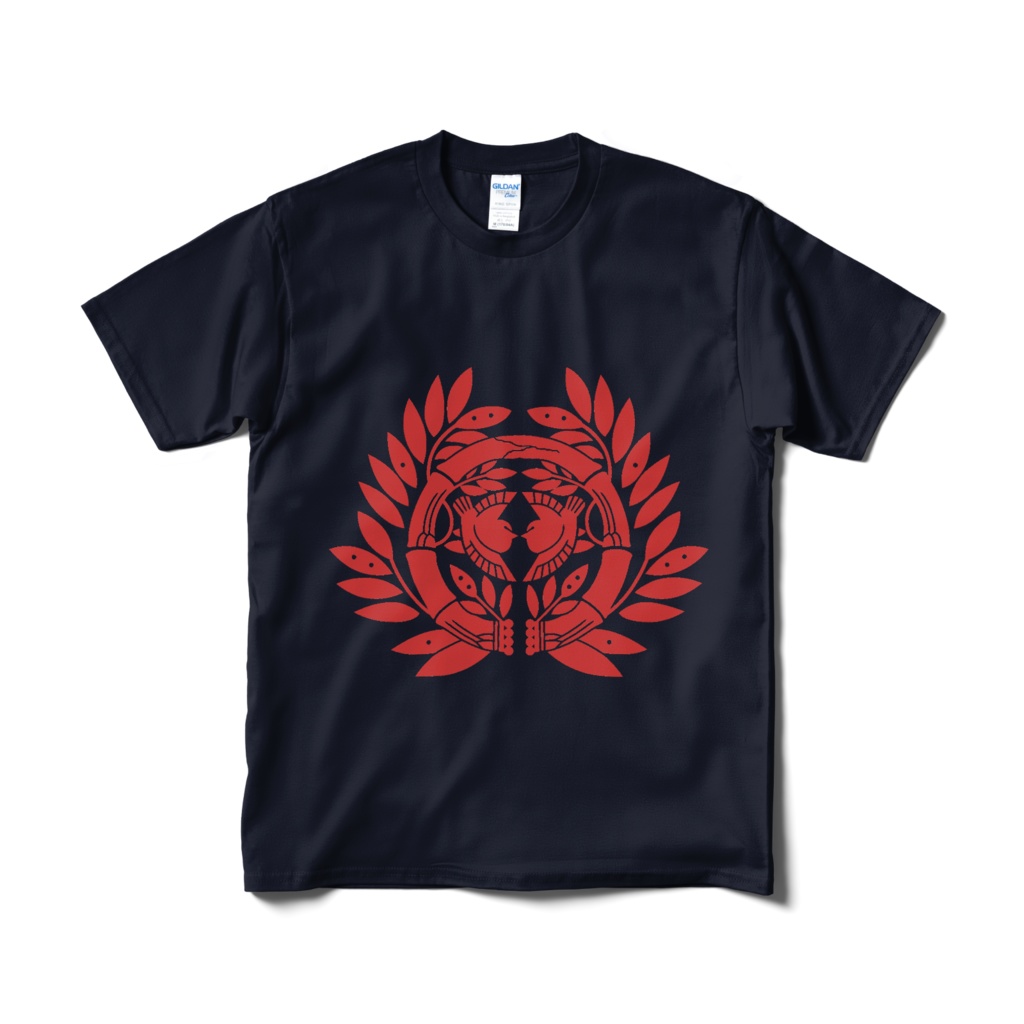 戦国武将 伊達政宗 竹に雀 紺Tシャツ