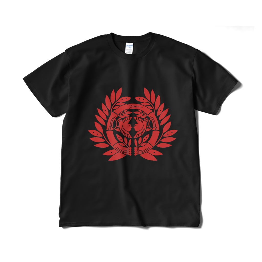 戦国武将 伊達政宗 竹に雀 黒赤Tシャツ