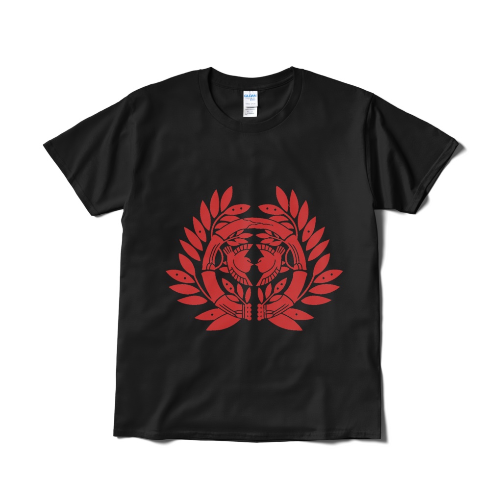 戦国武将 伊達政宗 竹に雀 黒赤Tシャツ
