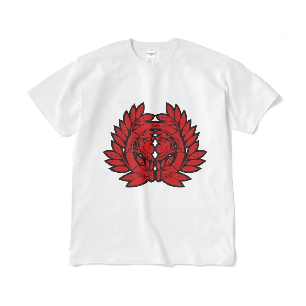 戦国武将 伊達政宗 竹に雀 白赤Tシャツ