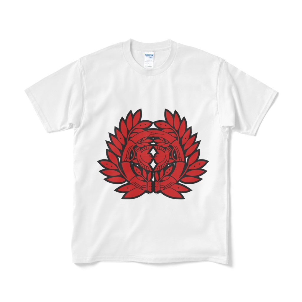 戦国武将 伊達政宗 竹に雀 白赤Tシャツ