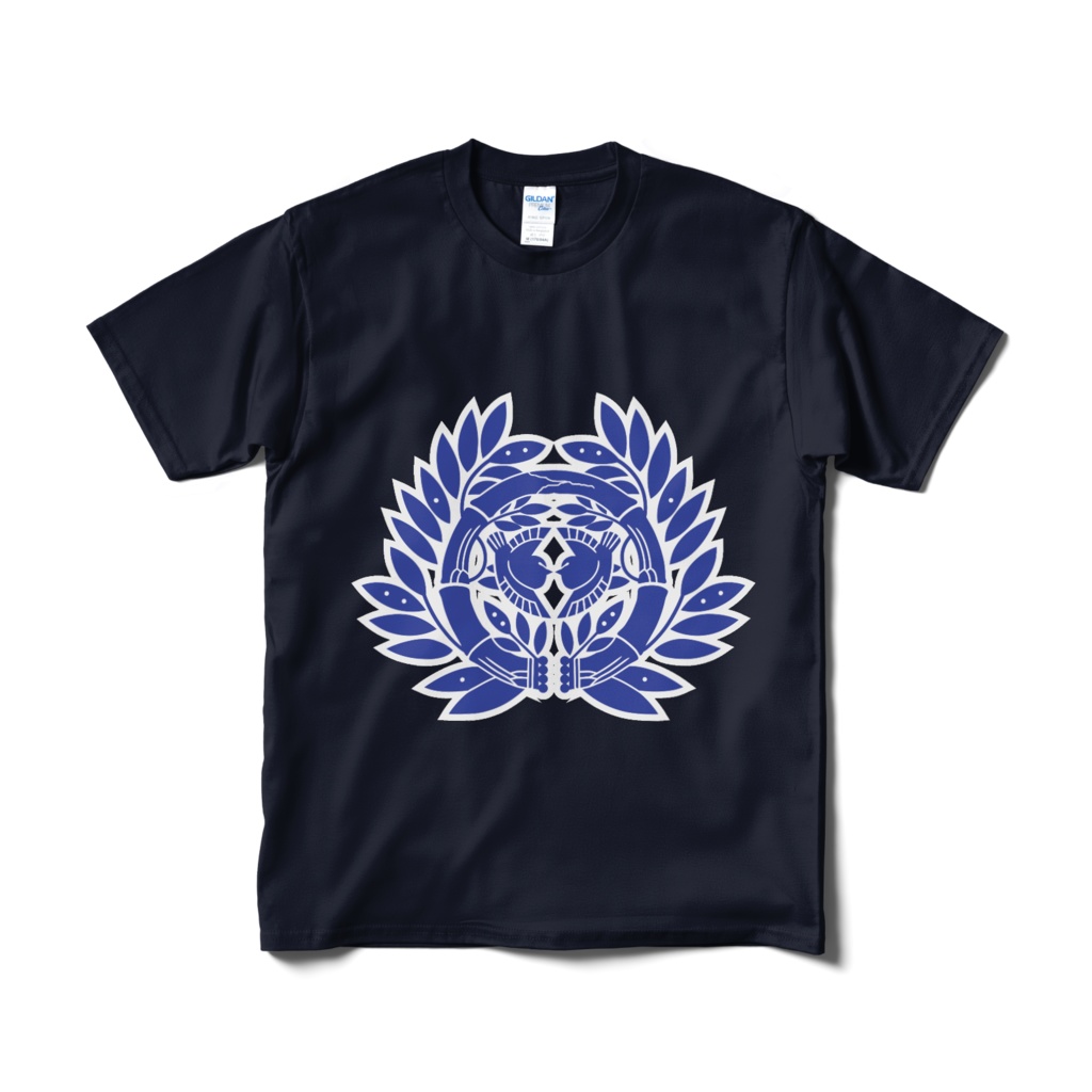 戦国武将 伊達政宗 竹に雀 紺青Tシャツ