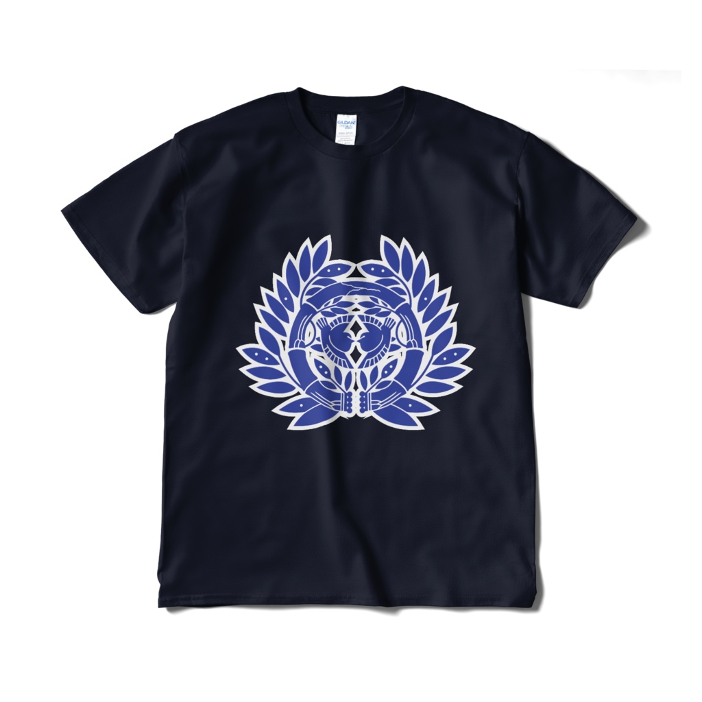 戦国武将 伊達政宗 竹に雀 紺青Tシャツ