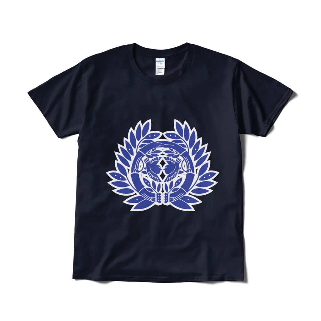 戦国武将 伊達政宗 竹に雀 紺青Tシャツ