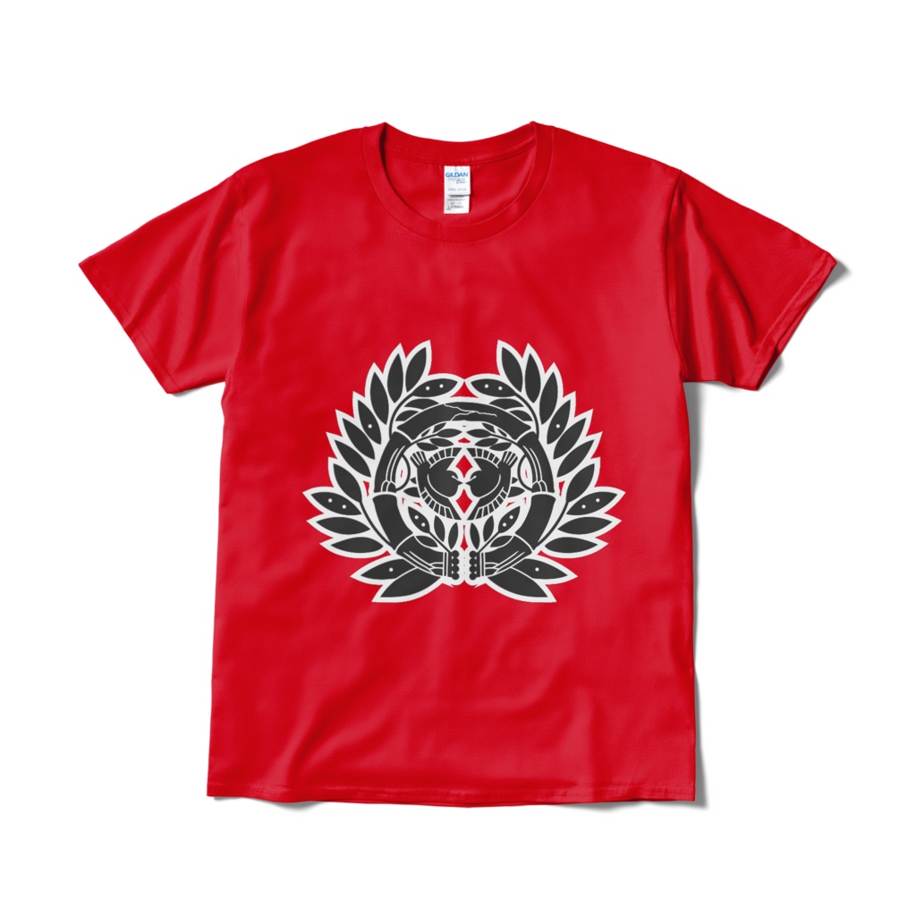 戦国武将 伊達政宗 竹に雀 赤黒Tシャツ