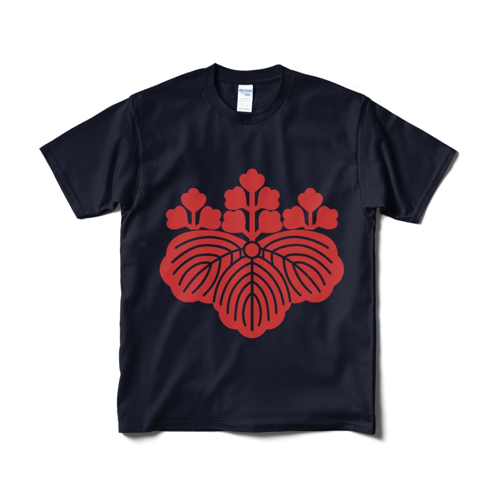 戦国武将 豊臣秀吉 織田信長 五三桐 紺赤Tシャツ