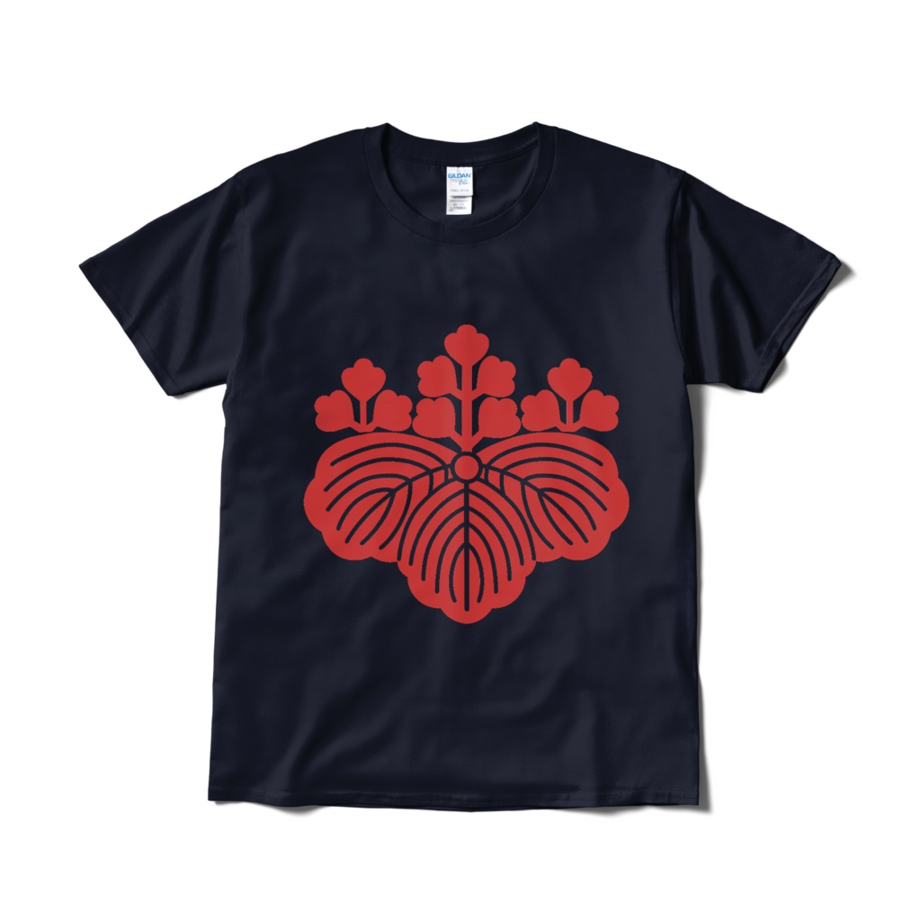 戦国武将 豊臣秀吉 織田信長 五三桐 紺赤Tシャツ