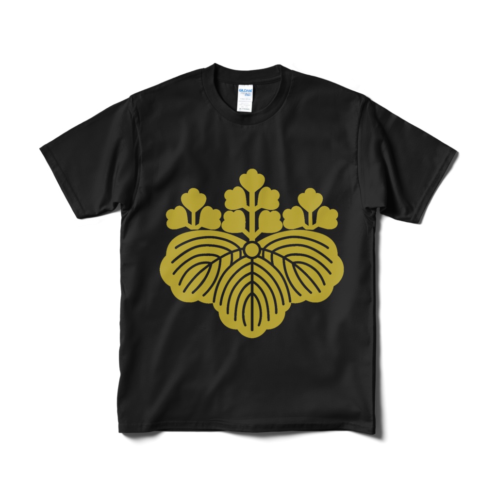 戦国武将 豊臣秀吉 織田信長 五三桐 黒金Tシャツ