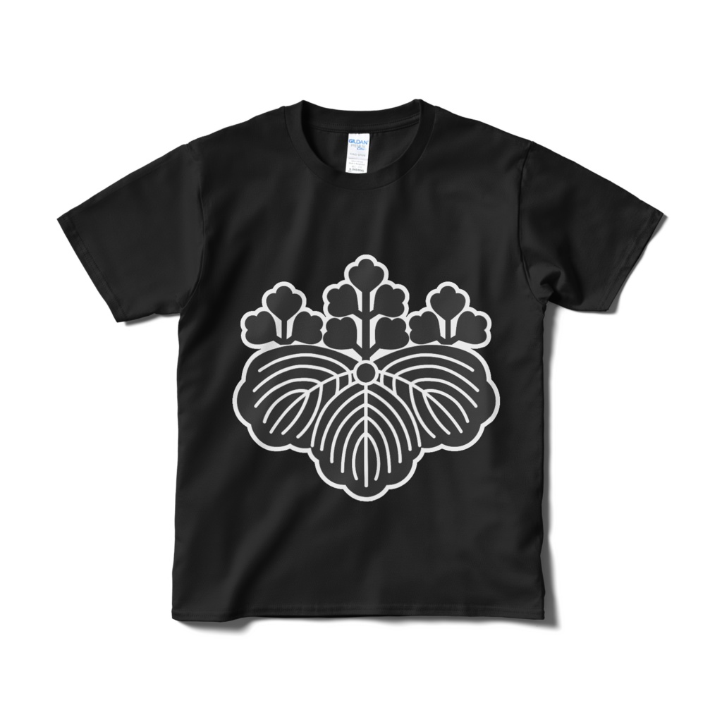 戦国武将 豊臣秀吉 織田信長 五三桐 黒白Ｔシャツ