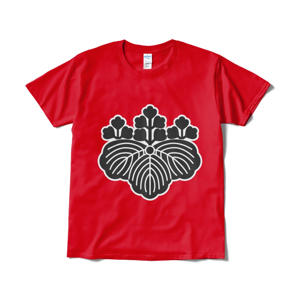 戦国武将 豊臣秀吉 織田信長 五三桐 赤黒Tシャツ