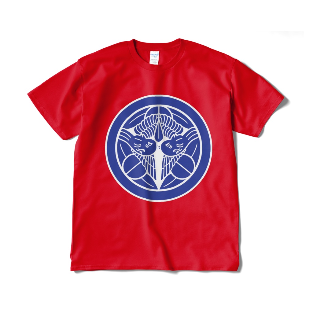 戦国武将 上杉謙信 竹に飛び雀 赤青Tシャツ