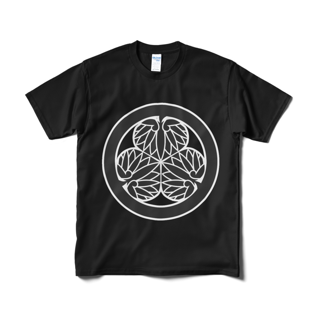 徳川家康 水戸黄門 三つ葉葵 黒白Tシャツ