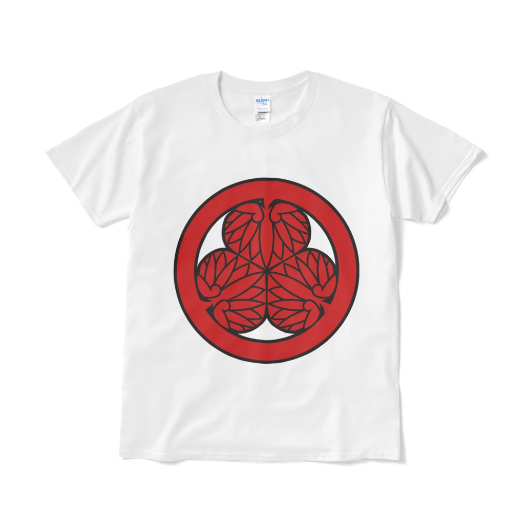 戦国武将 徳川家康 水戸黄門 三つ葉葵 白赤Tシャツ